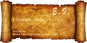 Eördögh Iván névjegykártya
