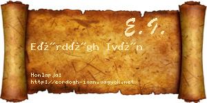 Eördögh Iván névjegykártya